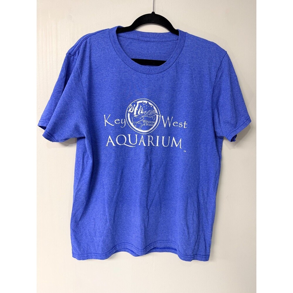 Key West Aquarium Window of Wonder T Shirt Large Blue Florida Graphic Tee